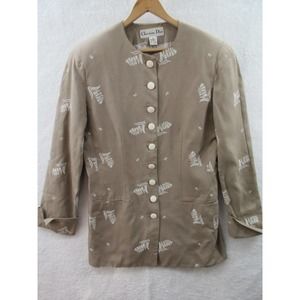 Dior Beige Embroidered Blazer